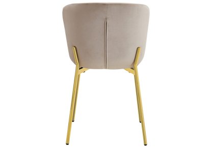 4 chaises salle à manger taupe pieds dorés | Kyro