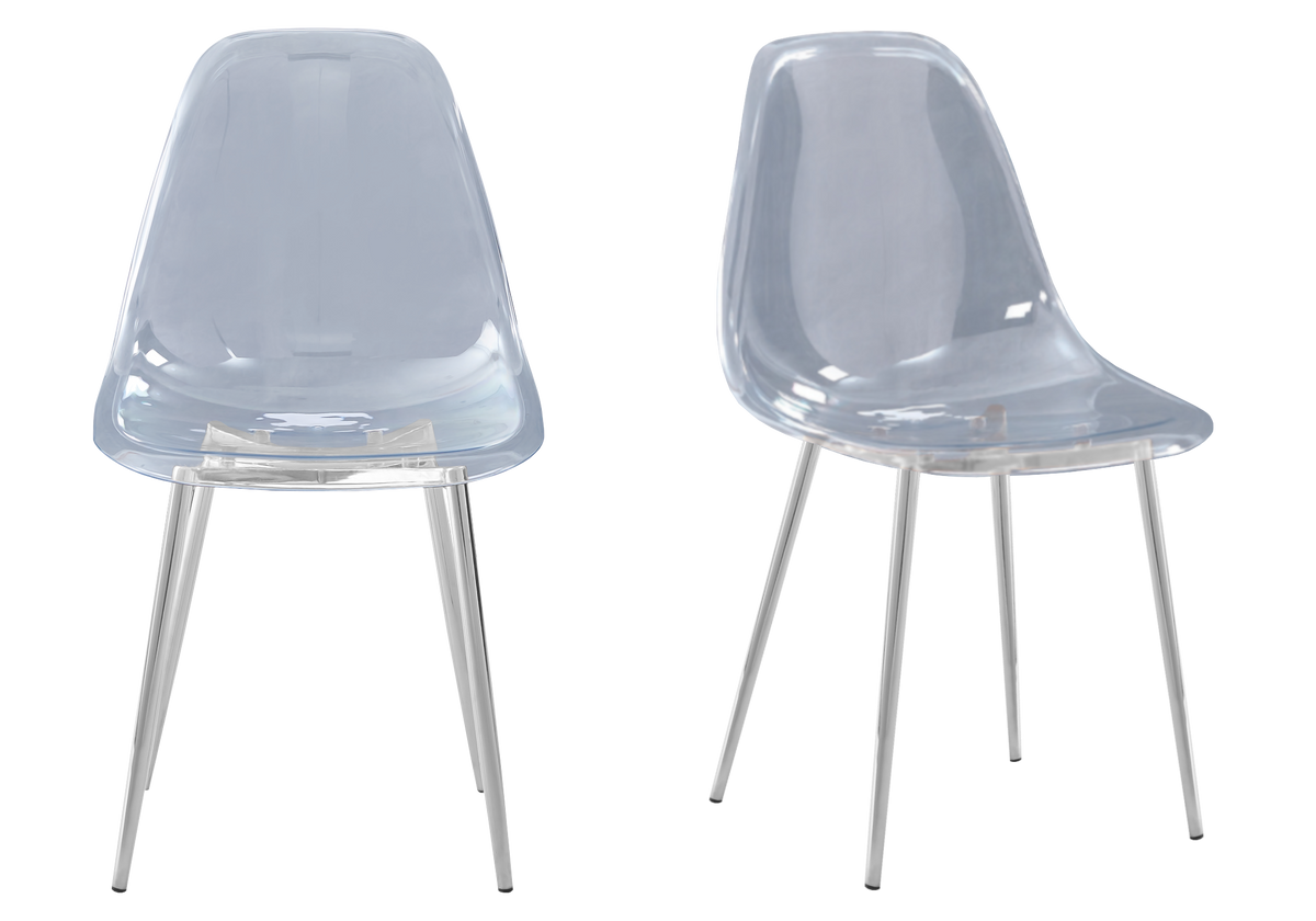 Lot de 6 chaises transparentes pieds argent | Vexta