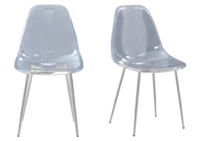 Lot de 6 chaises transparentes pieds argent | Vexta