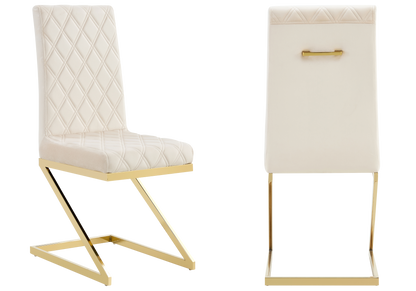 Lot de 6 chaises en beige avec pied z doré | Vexta