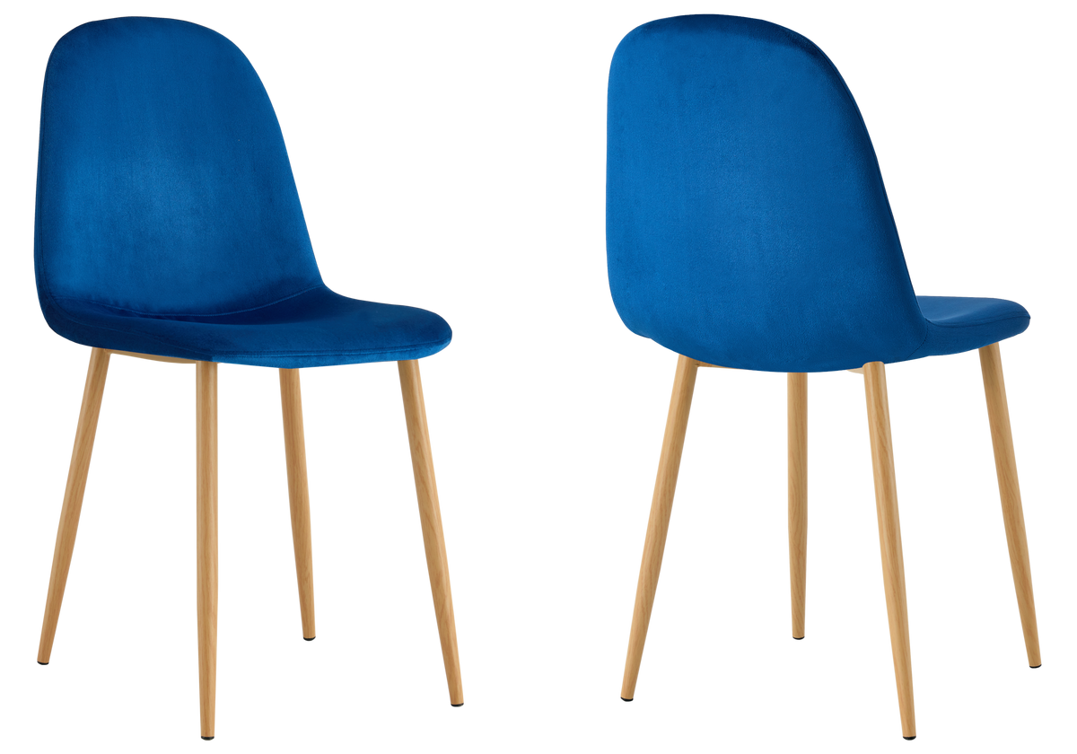 Lot de 6 chaises scandinaves en bleu roi | Vexta
