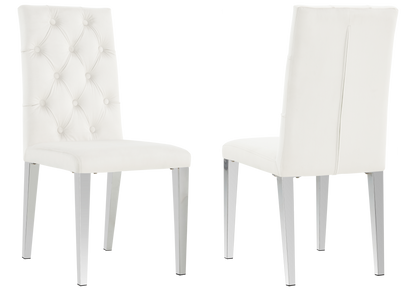 Lot de 4 chaises velours écru pieds argent | Zyra
