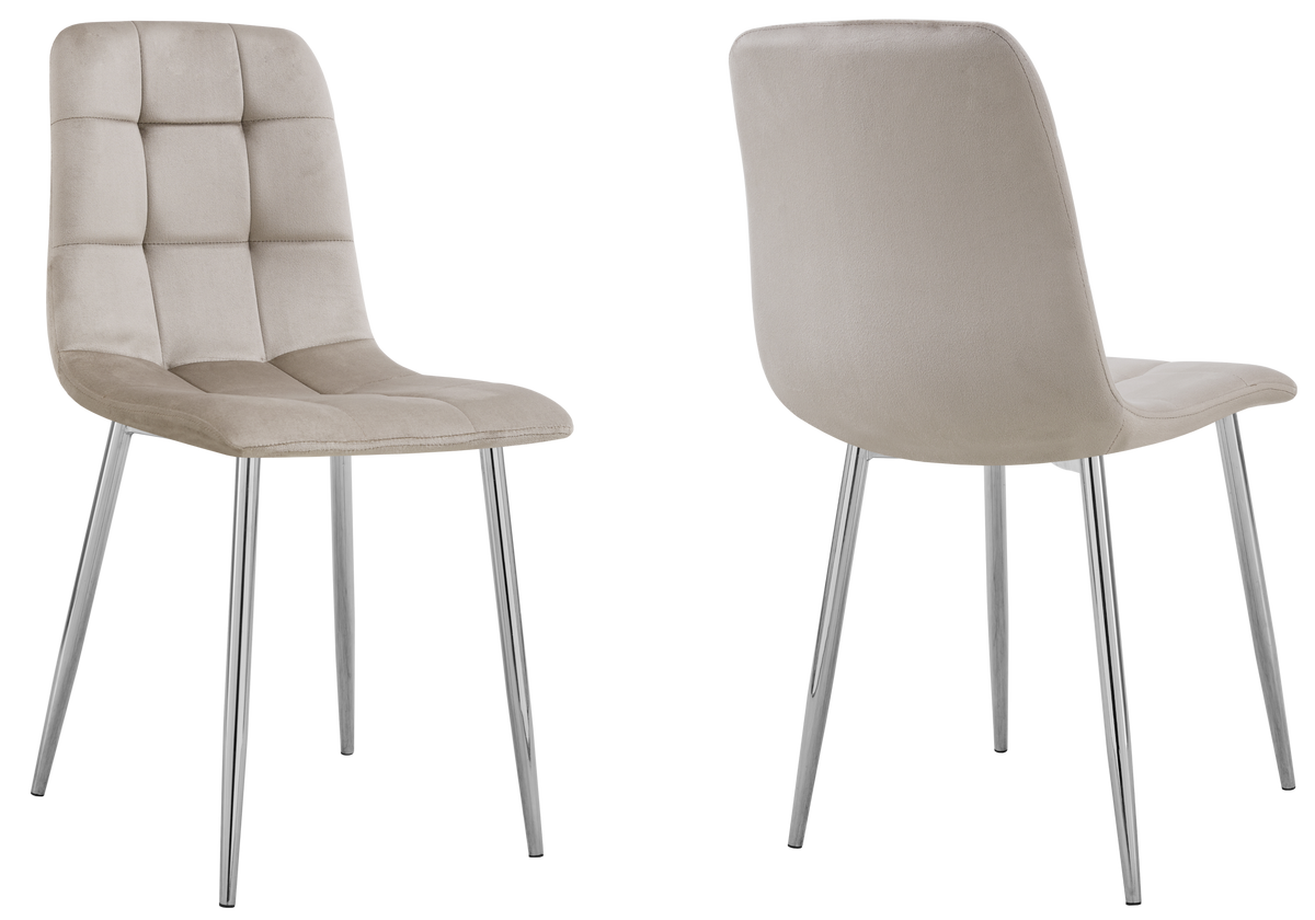 Lot de 4 chaises en taupe capitonnées | Vexta