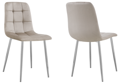 Lot de 4 chaises en taupe capitonnées | Vexta