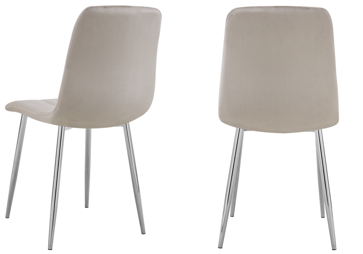 Lot de 4 chaises en taupe capitonnées | Vexta