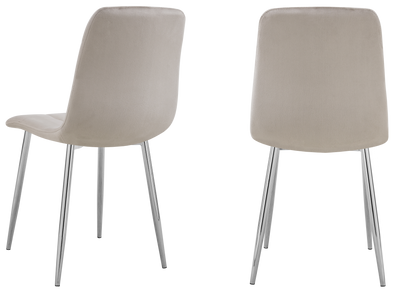 Lot de 4 chaises en taupe capitonnées | Vexta
