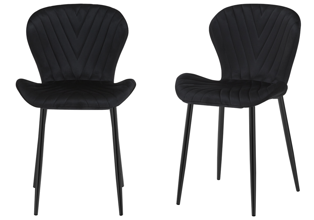 Lot de 4 chaises de salle à manger en noir | Aura