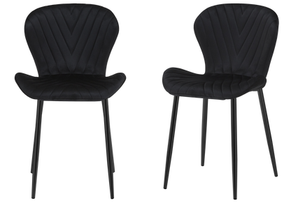 Lot de 4 chaises de salle à manger en noir | Aura