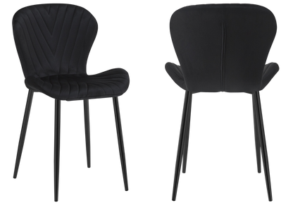 Lot de 4 chaises de salle à manger en noir | Aura