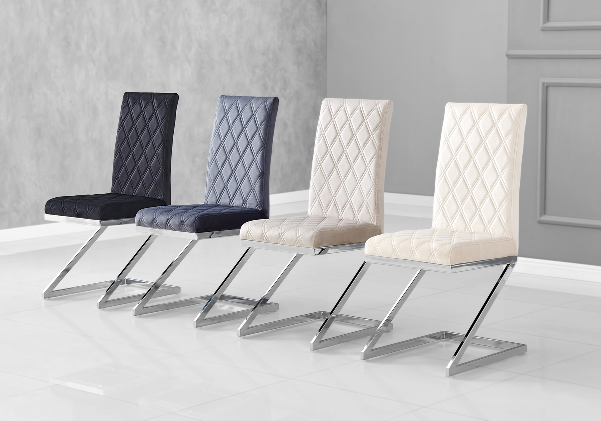 Lot de 6 chaises en gris pied z argent | Vexta