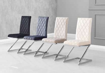 Lot de 6 chaises en gris pied z argent | Vexta