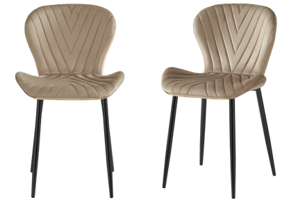 Lot de 4 chaises en taupe pieds noirs | Aura