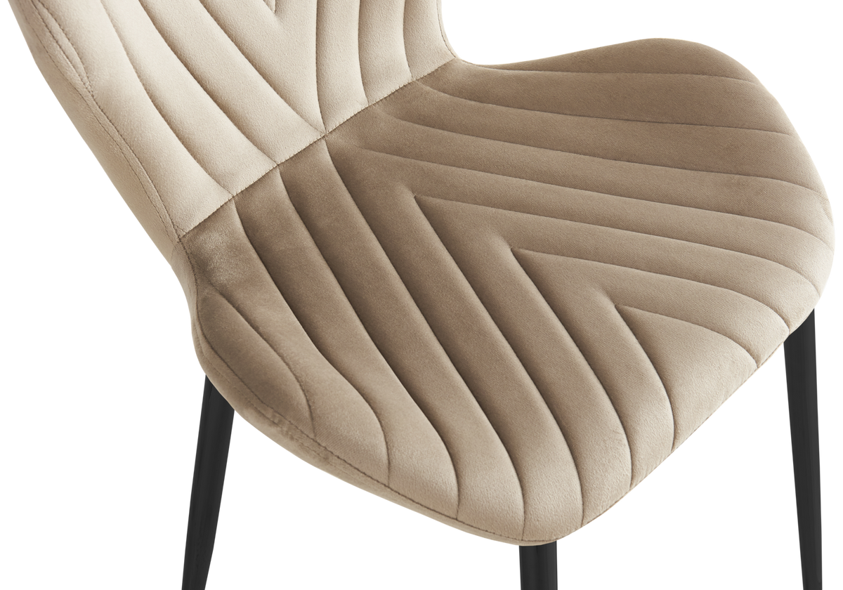 Lot de 4 chaises en taupe pieds noirs | Aura