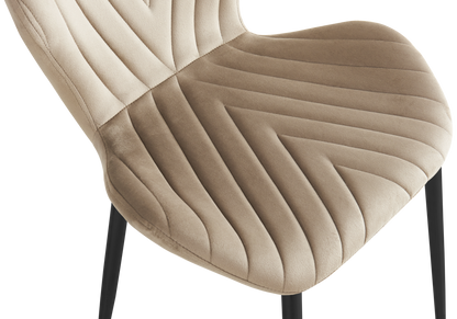 Lot de 4 chaises en taupe pieds noirs | Aura