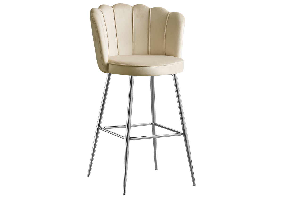 Chaise de bar design coquillage beige | Veltra