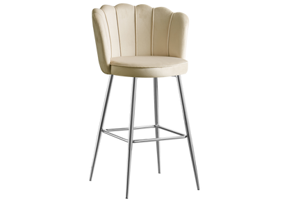 Chaise de bar design coquillage beige | Veltra