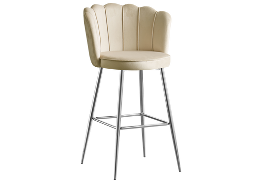 Chaise de bar design coquillage beige | Veltra