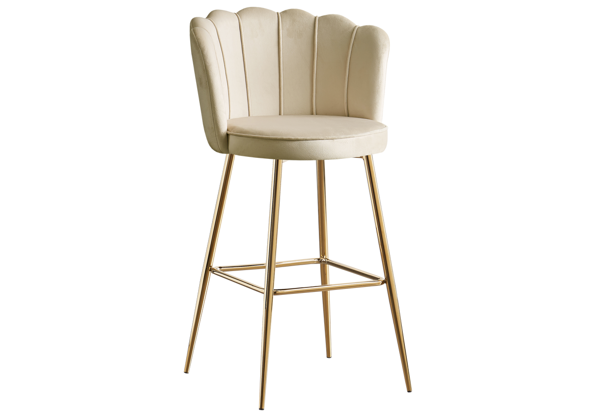Chaise de bar design coquillage beige | Veltra