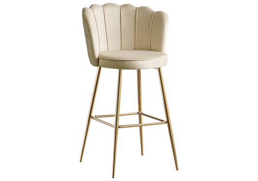 Chaise de bar design coquillage beige | Veltra