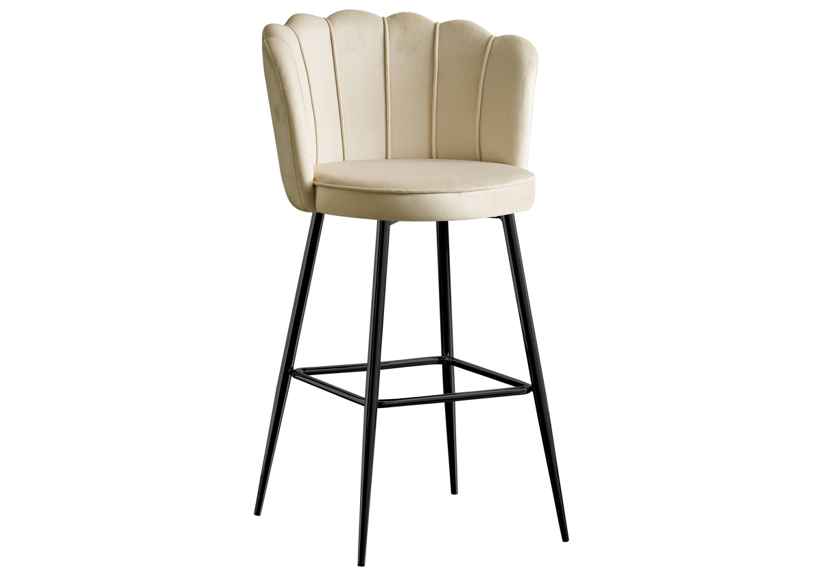 Chaise de bar design coquillage beige | Veltra