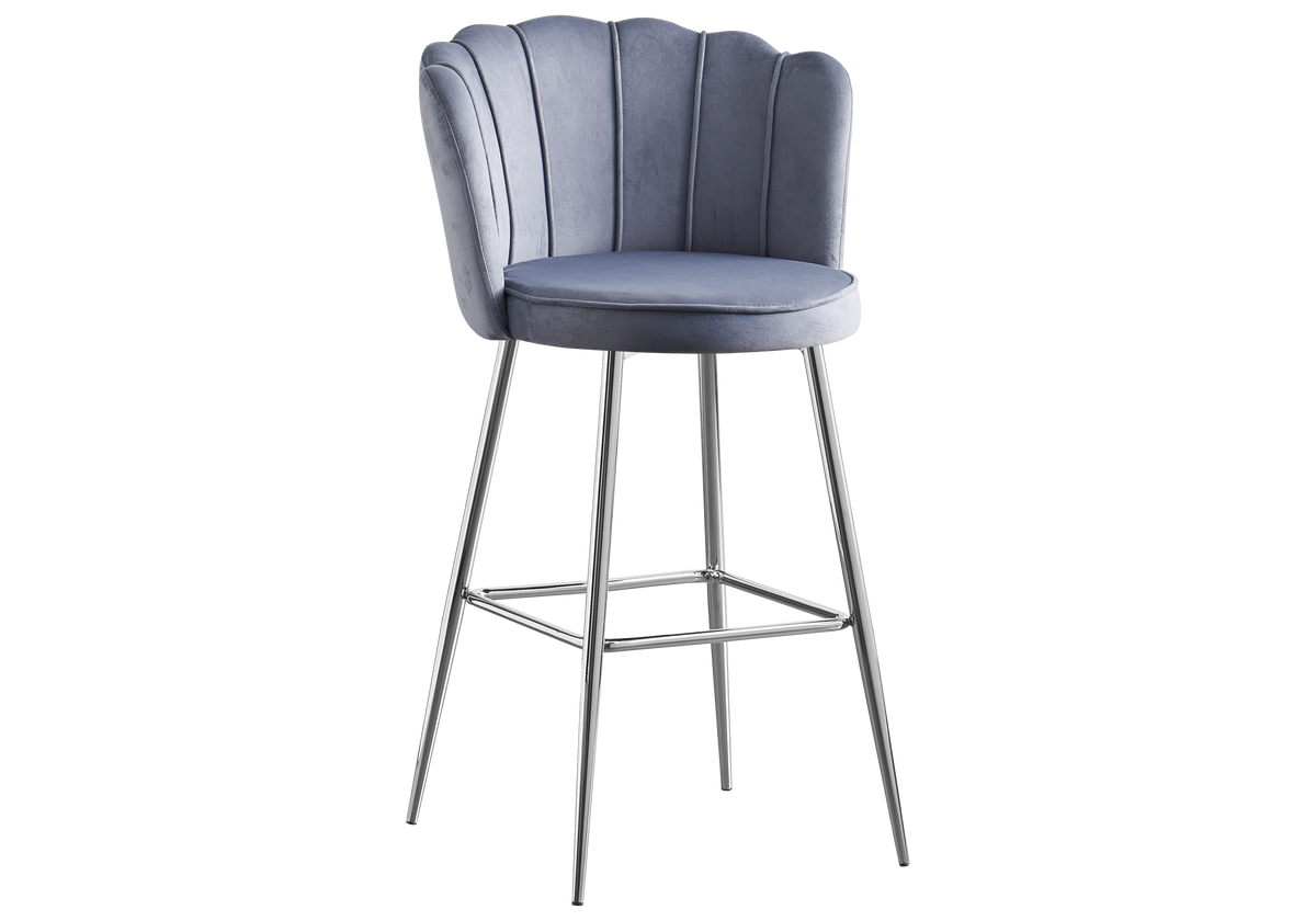 Chaise de bar design coquillage en gris | Veltra