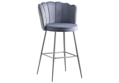 Chaise de bar design coquillage en gris | Veltra