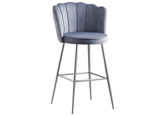 Chaise de bar design coquillage en gris | Veltra