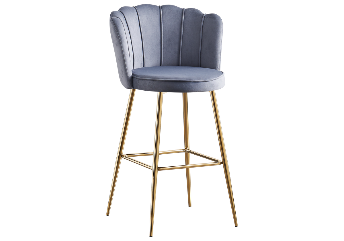 Chaise de bar design coquillage en gris | Veltra