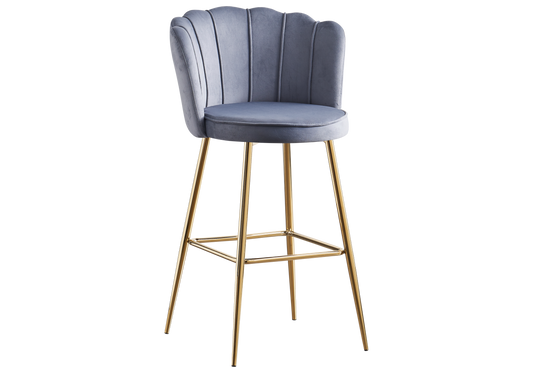 Chaise de bar design coquillage en gris | Veltra