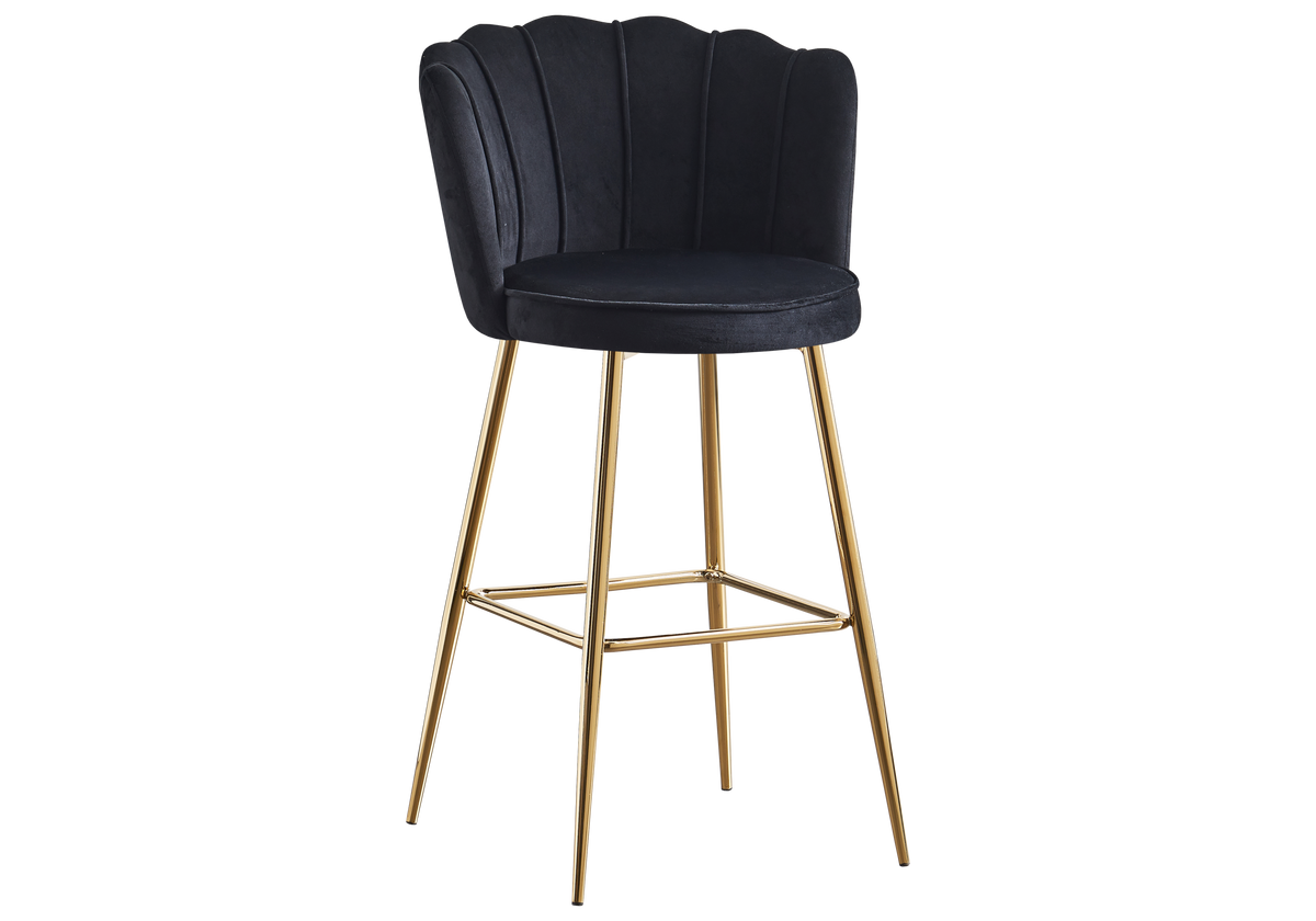 Chaise de bar design coquillage noir | Veltra