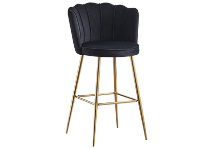 Chaise de bar design coquillage noir | Veltra
