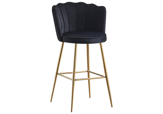Chaise de bar design coquillage noir | Veltra