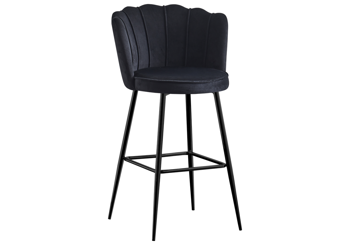 Chaise de bar design coquillage noir | Veltra