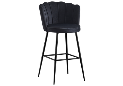 Chaise de bar design coquillage noir | Veltra