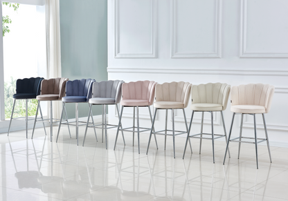 Chaise de bar design coquillage taupe | Veltra