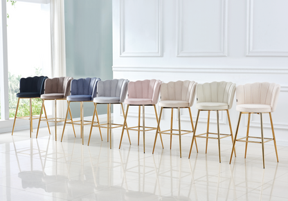Chaise de bar design coquillage noir | Veltra