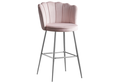 Chaise de bar design coquillage rose | Veltra