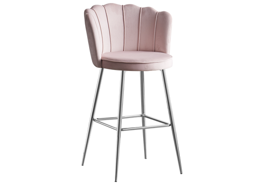 Chaise de bar design coquillage rose | Veltra