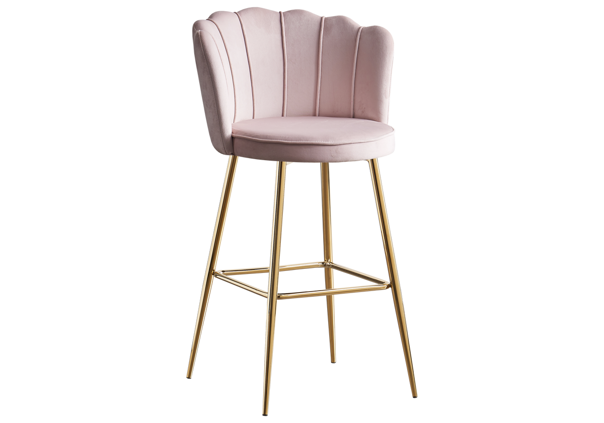 Chaise de bar design coquillage rose | Veltra