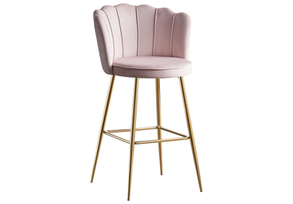 Chaise de bar design coquillage rose | Veltra