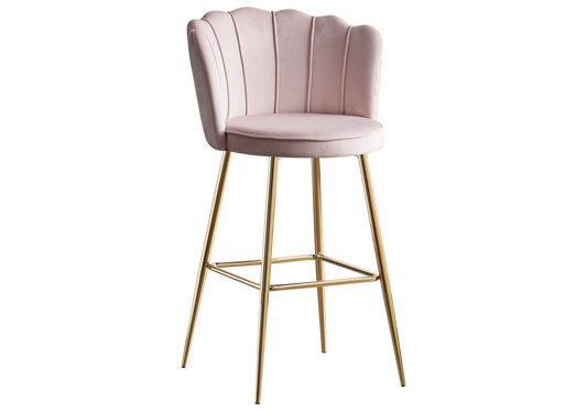 Chaise de bar design coquillage rose | Veltra
