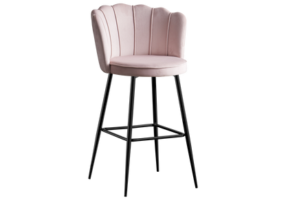 Chaise de bar design coquillage rose | Veltra