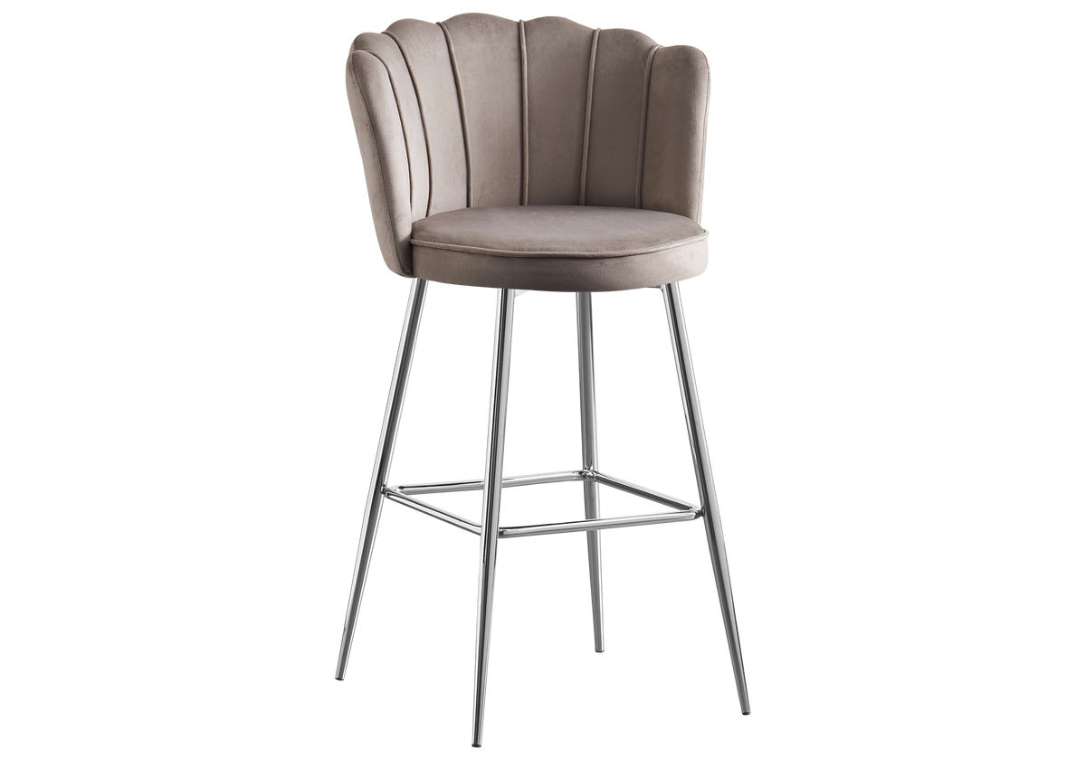 Chaise de bar design coquillage taupe | Veltra