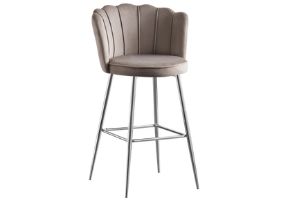 Chaise de bar design coquillage taupe | Veltra