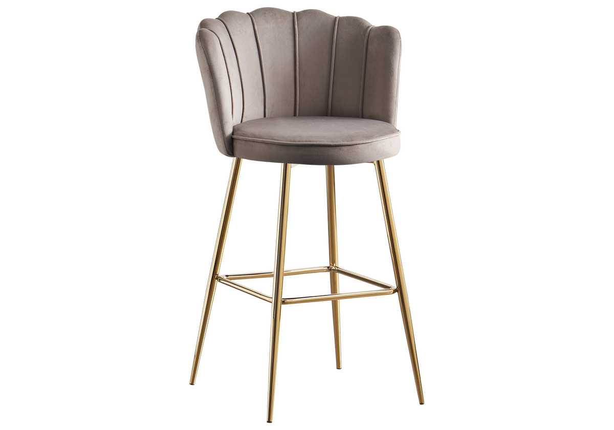 Chaise de bar design coquillage taupe | Veltra