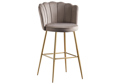 Chaise de bar design coquillage taupe | Veltra