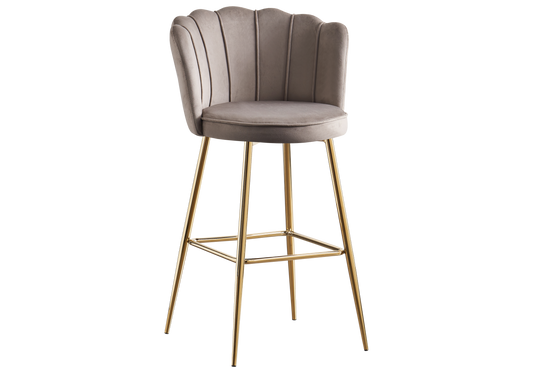 Chaise de bar design coquillage taupe | Veltra