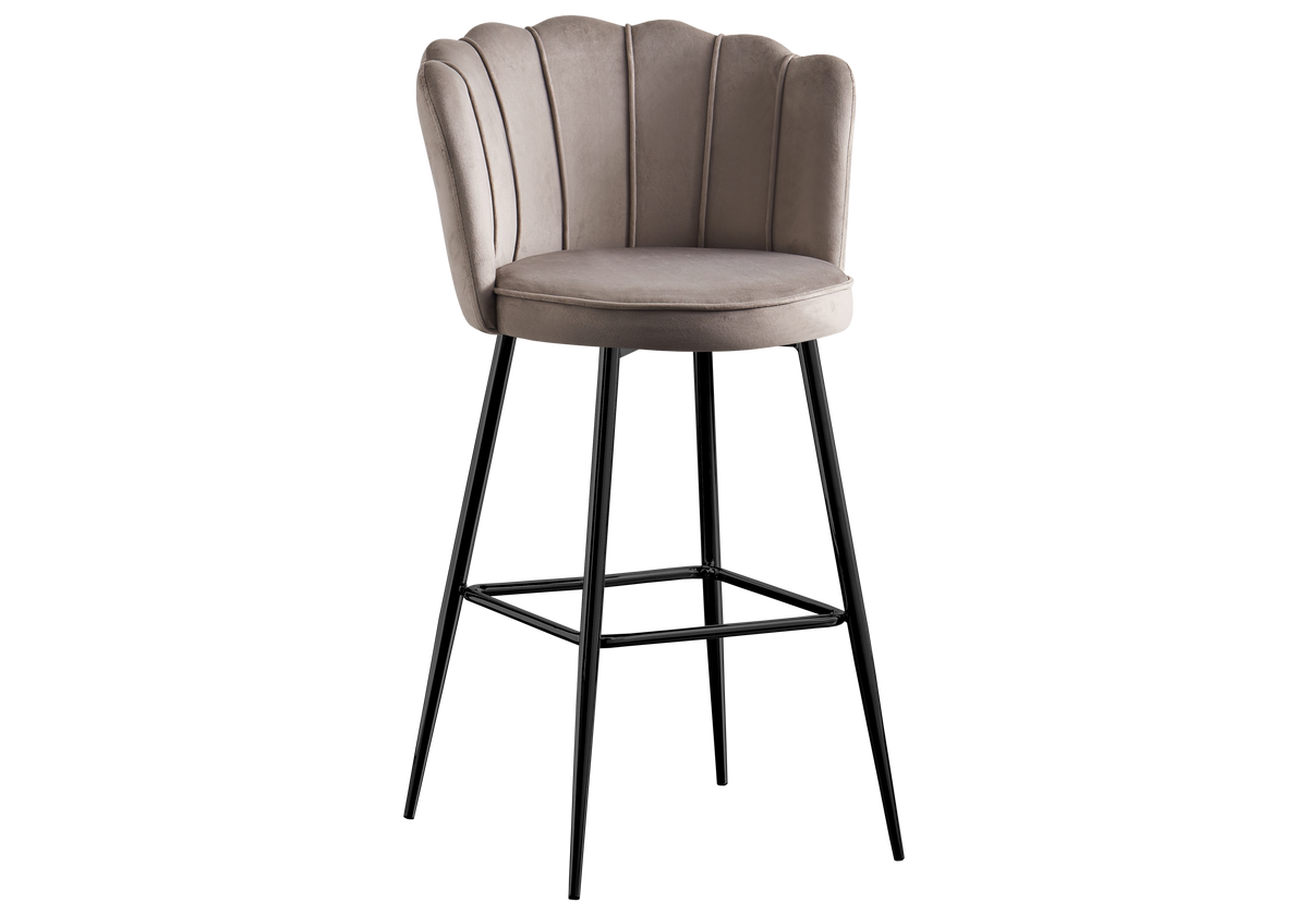 Chaise de bar design coquillage taupe | Veltra