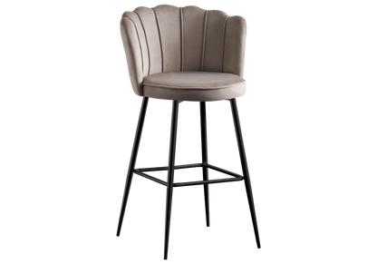 Chaise de bar design coquillage taupe | Veltra