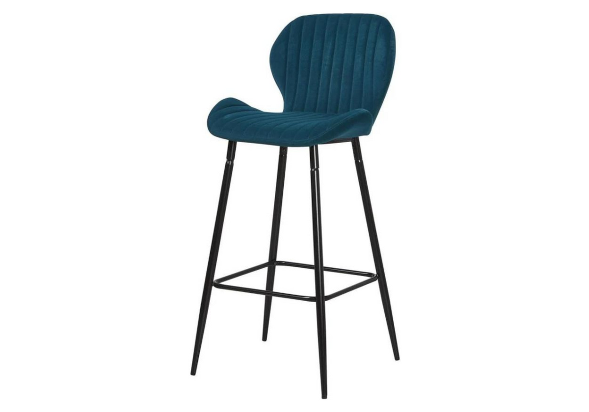 Lot de 4 chaises de bar en bleu canard | Nexa